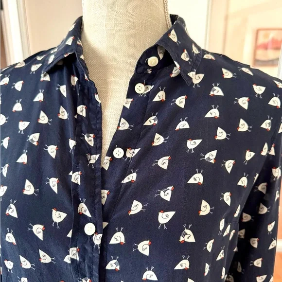 J. Crew French Hen Silk Blouse - Picture 4 of 11